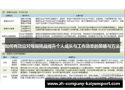 如何有效应对每周挑战提升个人成长与工作效率的策略与方法 如何有效应对每周挑战提升个人成长与工作效率的策略与方法